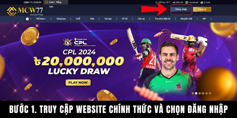 Bước 1. Truy Cập Website Chính Thức Và Chọn Đăng Nhập