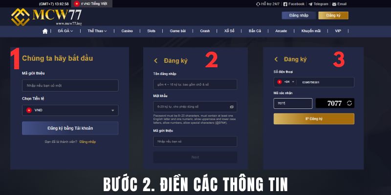 Bước 2. Điền Các Thông Tin